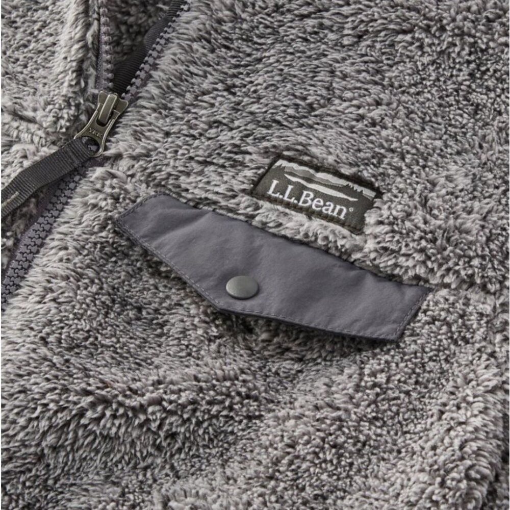 L.L.Bean Hi-Pile Fleece Jacket Gray Grey Large - Picture 4 of 14